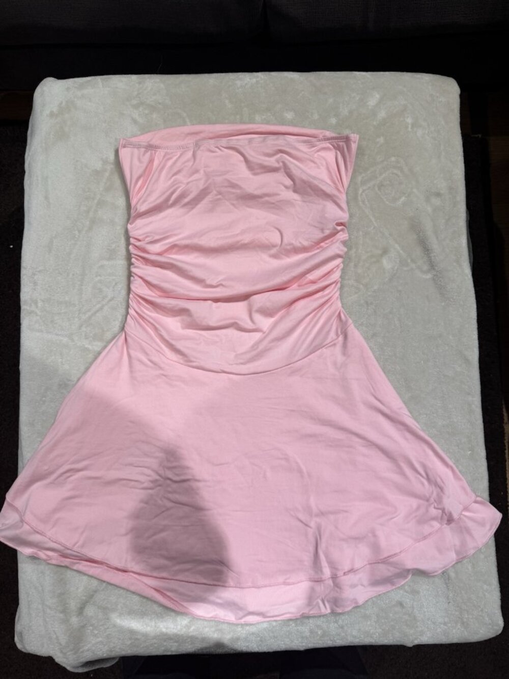 Women’s Sexy Ruched Strapless Tube Layered Bodycon Party Mini Dress Size M - Picture 5 of 6